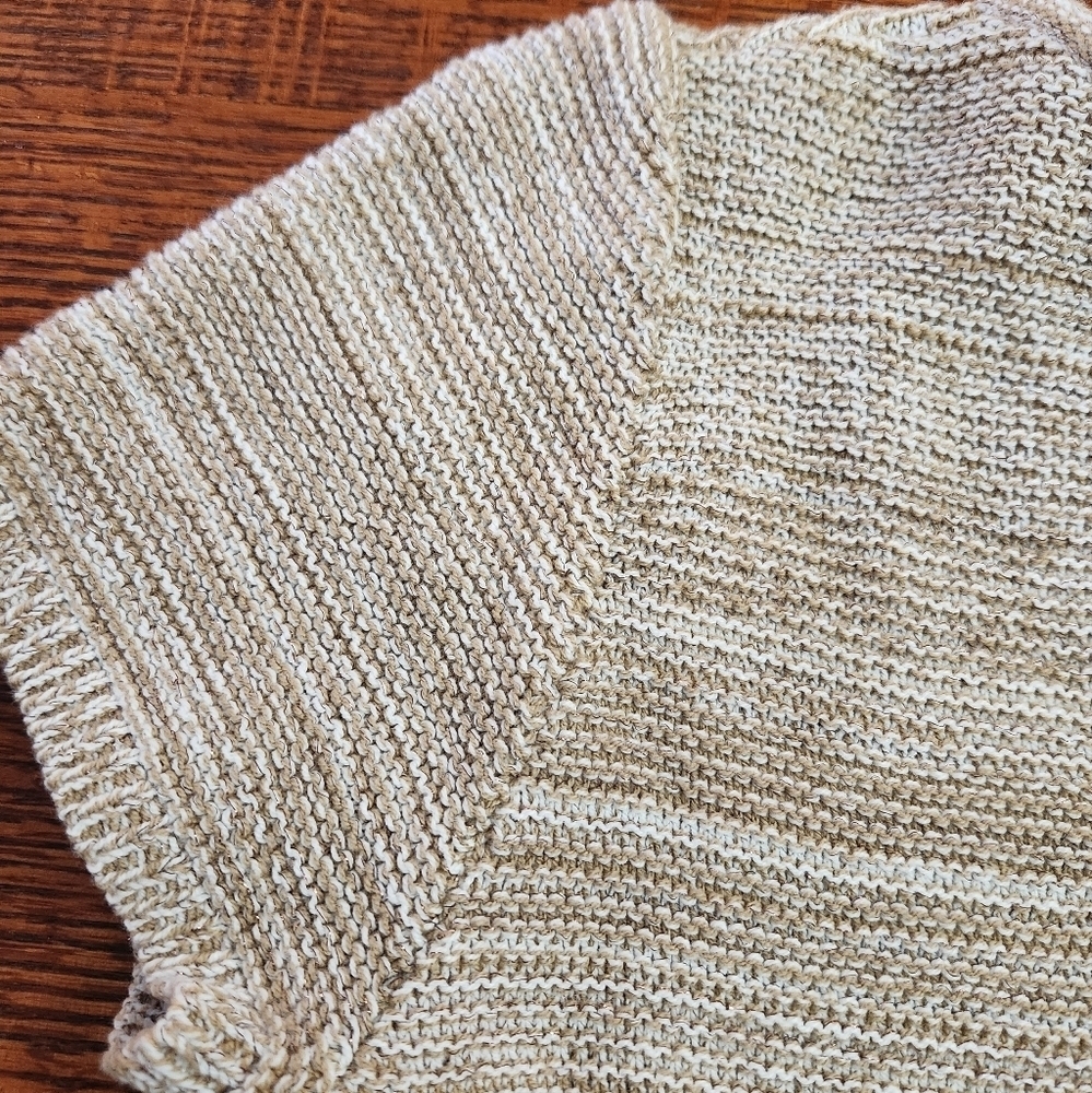 Preswick & Moore short sleeve tan knit Sweater womens size PL cotton blend - Picture 7 of 11